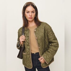 NWT Reformation Cassidy Jacket in Green Quilted - Large